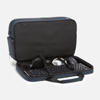 Gym and office bag with organized compartments for keyboard, mouse, headphones, and cables, ideal for hybrid professionals. Abbot Green,Kenmare Black,Essex Blue, Stone Grey