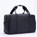 FTL Max black duffel bag with carry handles, side pocket, and embossed logo.