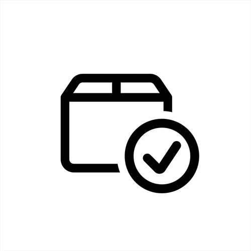 Line icon of a shipping box with a checkmark, showing Route package protection.